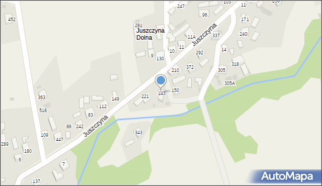 Juszczyna, Juszczyna, 143, mapa Juszczyna