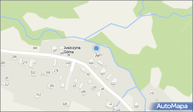 Juszczyna, Juszczyna, 158, mapa Juszczyna