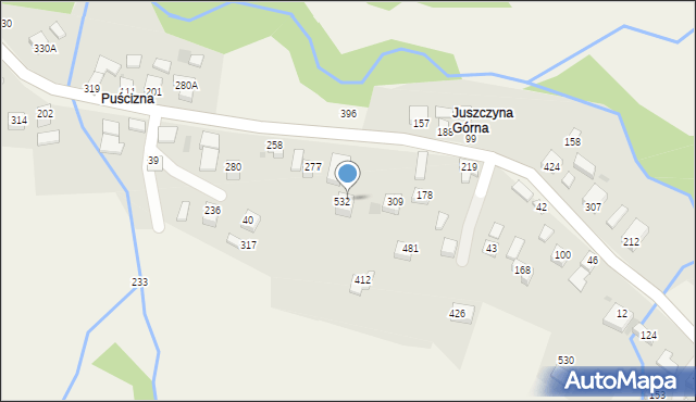 Juszczyna, Juszczyna, 219, mapa Juszczyna