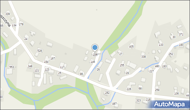 Juszczyna, Juszczyna, 225, mapa Juszczyna