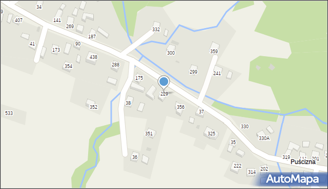 Juszczyna, Juszczyna, 229, mapa Juszczyna