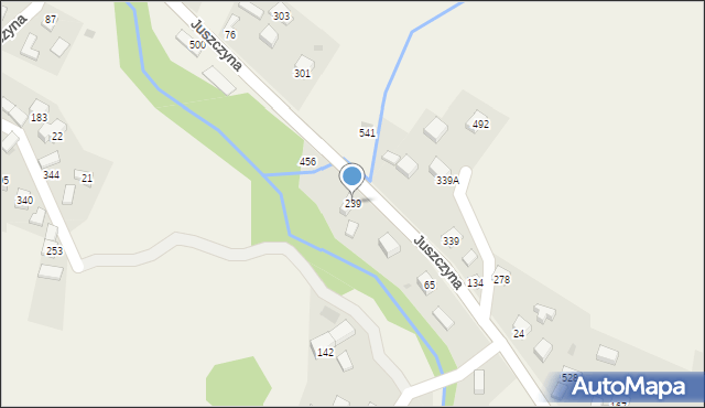 Juszczyna, Juszczyna, 239, mapa Juszczyna