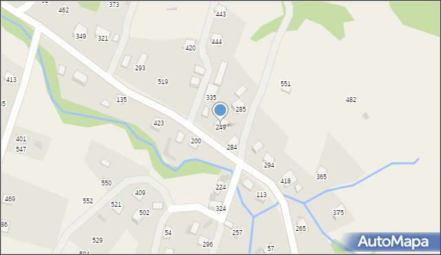 Juszczyna, Juszczyna, 249, mapa Juszczyna