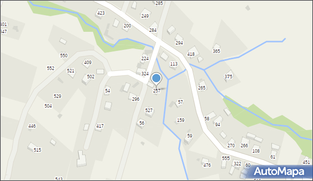 Juszczyna, Juszczyna, 257, mapa Juszczyna