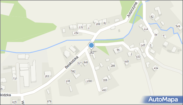 Juszczyna, Juszczyna, 262, mapa Juszczyna