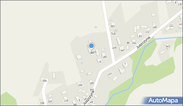 Juszczyna, Juszczyna, 289, mapa Juszczyna