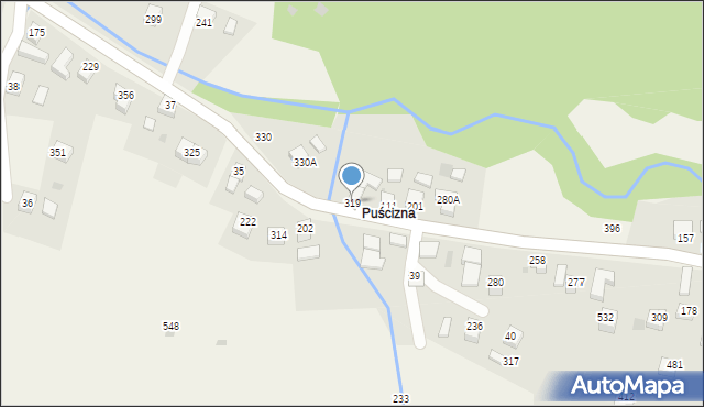 Juszczyna, Juszczyna, 319, mapa Juszczyna