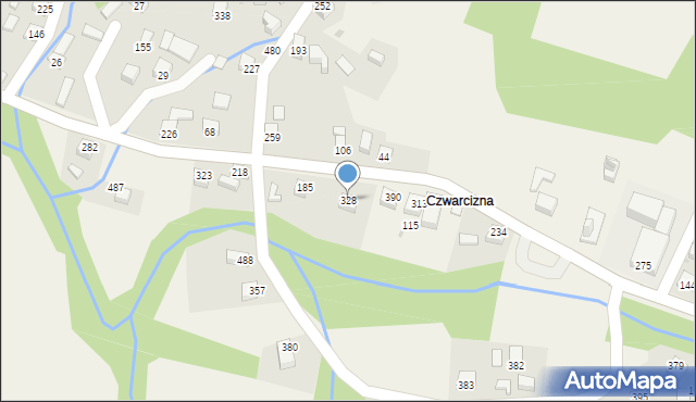 Juszczyna, Juszczyna, 328, mapa Juszczyna