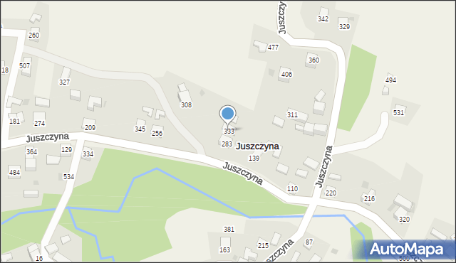 Juszczyna, Juszczyna, 333, mapa Juszczyna