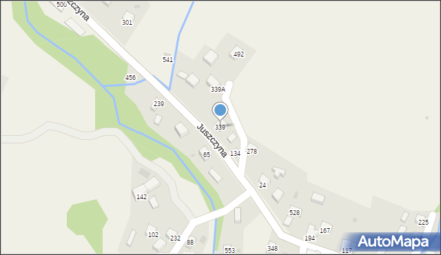 Juszczyna, Juszczyna, 339, mapa Juszczyna