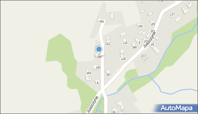 Juszczyna, Juszczyna, 346, mapa Juszczyna