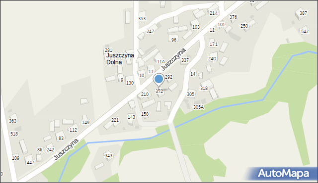 Juszczyna, Juszczyna, 372, mapa Juszczyna