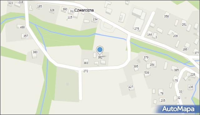 Juszczyna, Juszczyna, 382, mapa Juszczyna