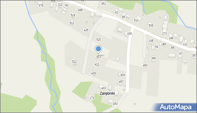 Juszczyna, Juszczyna, 421, mapa Juszczyna