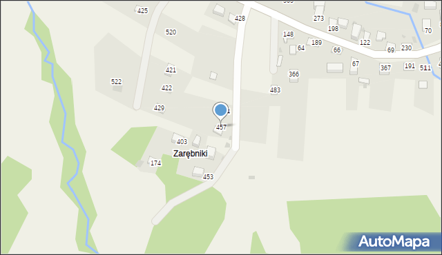 Juszczyna, Juszczyna, 457, mapa Juszczyna