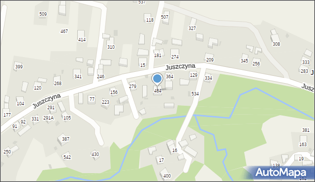 Juszczyna, Juszczyna, 484, mapa Juszczyna