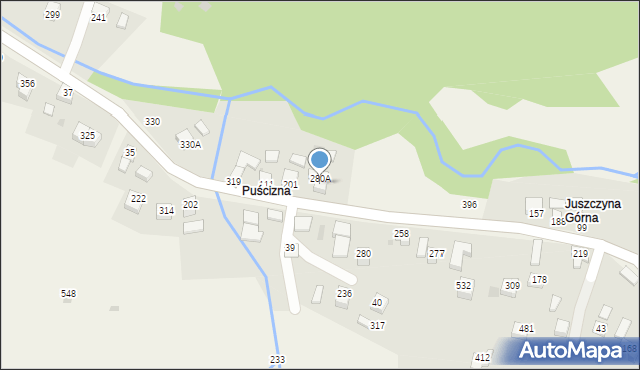 Juszczyna, Juszczyna, 495, mapa Juszczyna