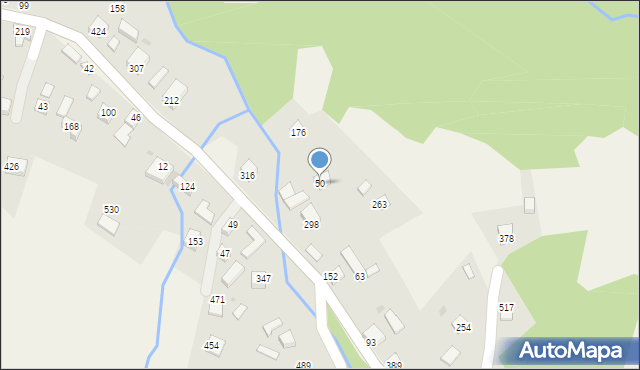 Juszczyna, Juszczyna, 50, mapa Juszczyna