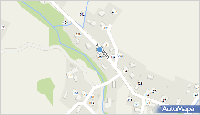 Juszczyna, Juszczyna, 65, mapa Juszczyna