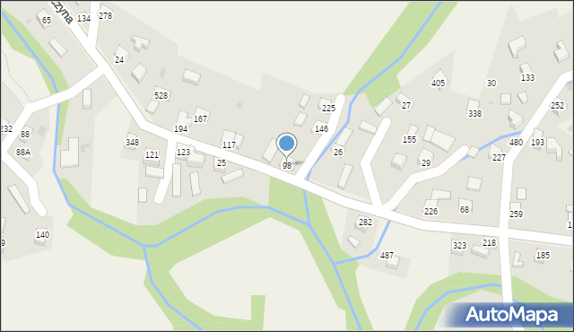 Juszczyna, Juszczyna, 98, mapa Juszczyna