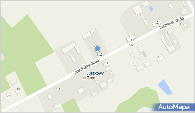 Juszkowy Gród, Juszkowy Gród, 15a, mapa Juszkowy Gród