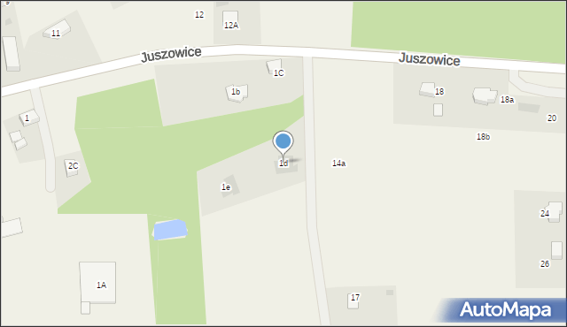 Juszowice, Juszowice, 1d, mapa Juszowice