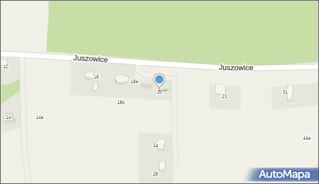 Juszowice, Juszowice, 20, mapa Juszowice