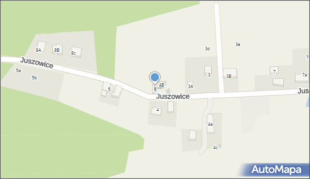 Juszowice, Juszowice, 8, mapa Juszowice