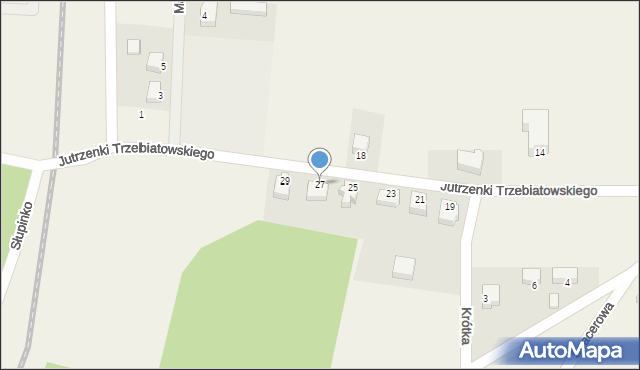 Kalisz, Jutrzenki Trzebiatowskiego, ks., 27, mapa Kalisza