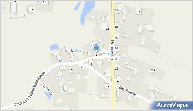 Kalisz, Jutrzenki Trzebiatowskiego, ks., 4, mapa Kalisza