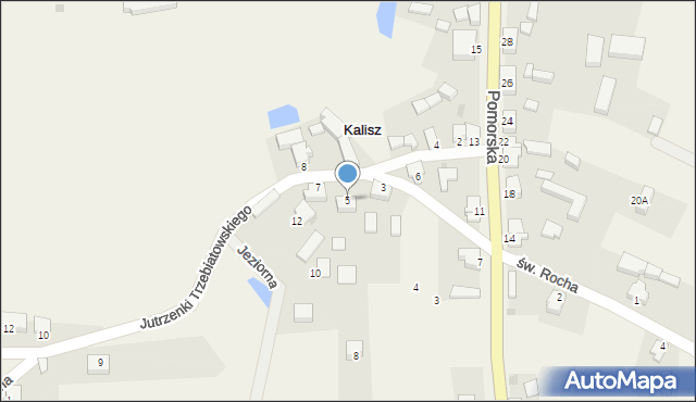 Kalisz, Jutrzenki Trzebiatowskiego, ks., 5, mapa Kalisza