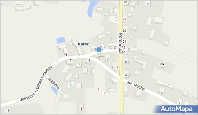 Kalisz, Jutrzenki Trzebiatowskiego, ks., 6, mapa Kalisza