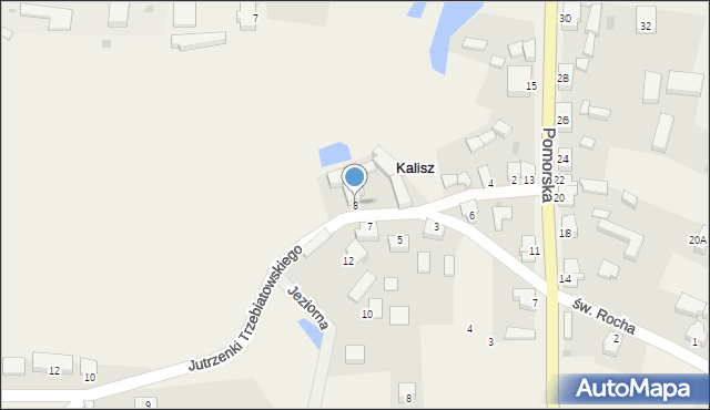 Kalisz, Jutrzenki Trzebiatowskiego, ks., 8, mapa Kalisza