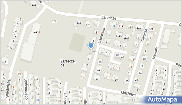 Kraków, Justowska, 9, mapa Krakowa