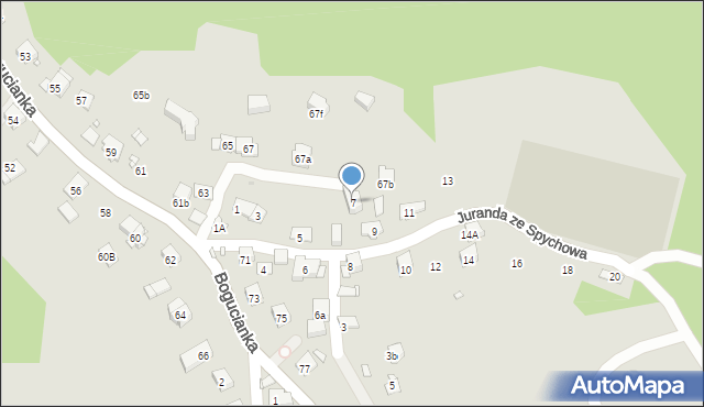 Kraków, Juranda ze Spychowa, 7, mapa Krakowa