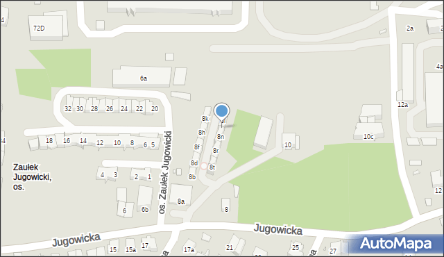 Kraków, Jugowicka, 8m, mapa Krakowa