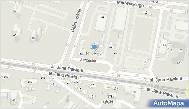 Kraków, Jutrzenka, 26, mapa Krakowa