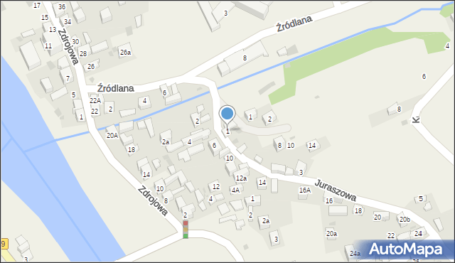 Krościenko nad Dunajcem, Juraszowa, 1, mapa Krościenko nad Dunajcem