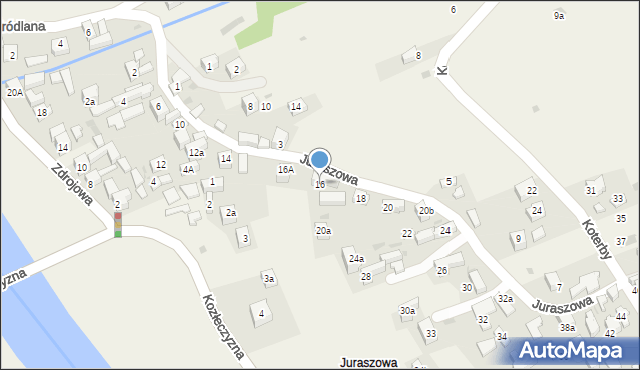 Krościenko nad Dunajcem, Juraszowa, 16, mapa Krościenko nad Dunajcem