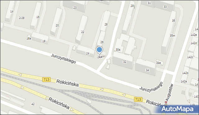 Łódź, Jurczyńskiego Juliusza, 24A, mapa Łodzi