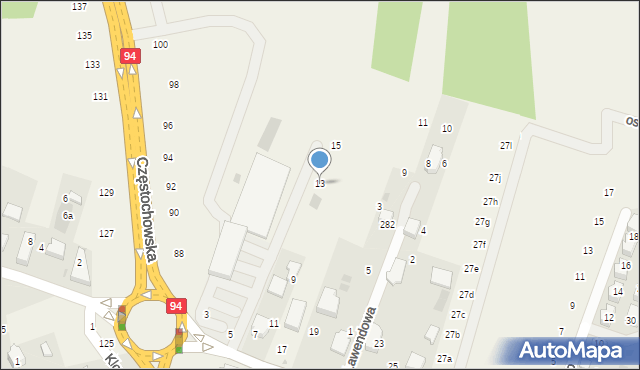 Modlnica, Jurajska, 13, mapa Modlnica