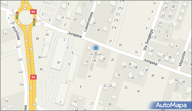 Modlnica, Jurajska, 14b, mapa Modlnica