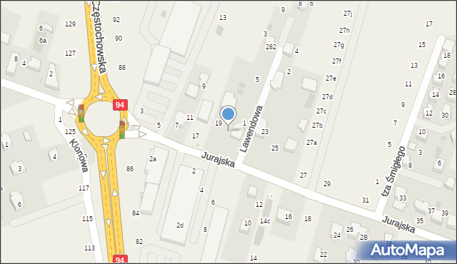 Modlnica, Jurajska, 21, mapa Modlnica