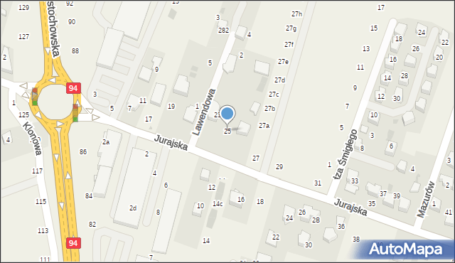 Modlnica, Jurajska, 25, mapa Modlnica