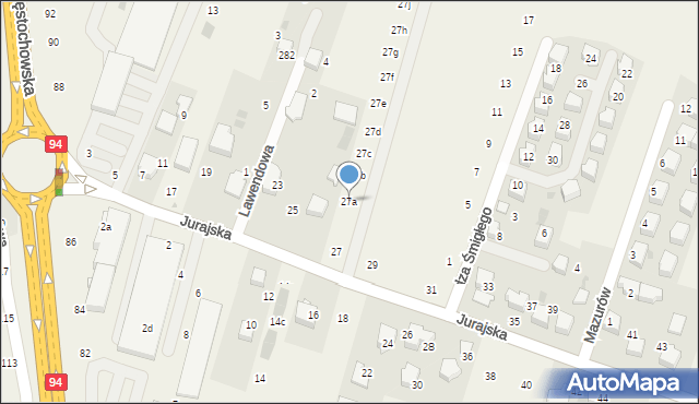 Modlnica, Jurajska, 27a, mapa Modlnica