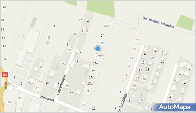 Modlnica, Jurajska, 27f, mapa Modlnica