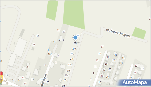 Modlnica, Jurajska, 27j, mapa Modlnica