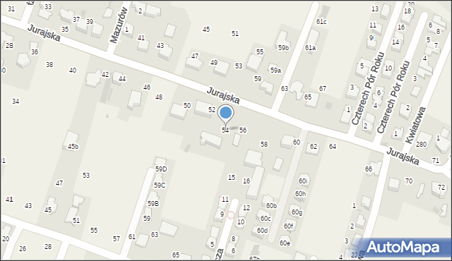 Modlnica, Jurajska, 54, mapa Modlnica