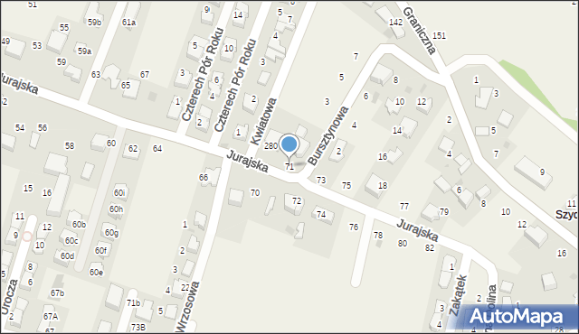 Modlnica, Jurajska, 71, mapa Modlnica