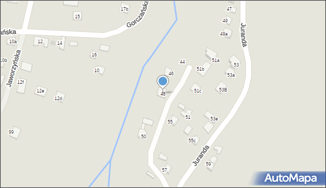 Nowy Sącz, Juranda, 48, mapa Nowego Sącza